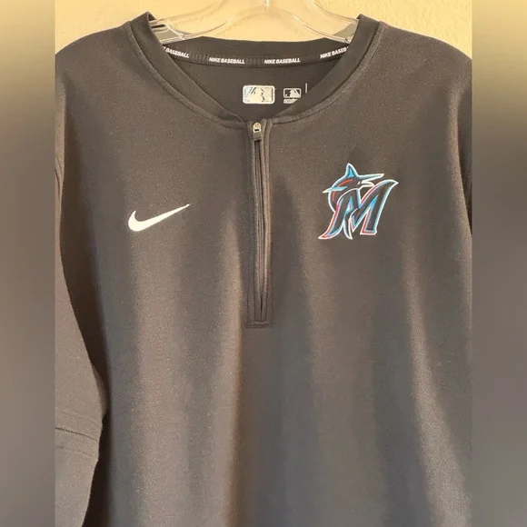 Nike Miami Marlins Authentic Collection Game Time 1/4 Zip Pullover XL M1011459 - Picture 2 of 5